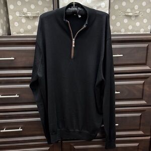 Men's Black Half-Zip Sweater